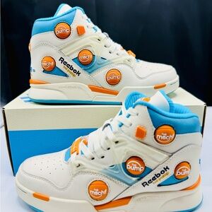 MSCHF x Reebok Omni Zone IX Pump size 7.  Blue Orange MSCHF013. Shaq Attaq NWB!!